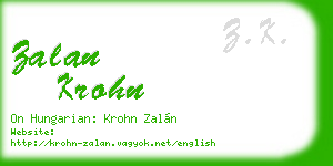 zalan krohn business card